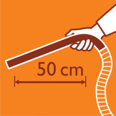 S posebej dolgim ergonomskim ročajem dosežete vse kote