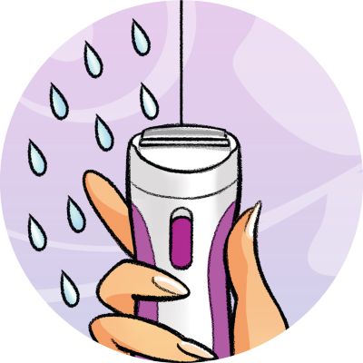 A seco/molhado para uso dentro ou fora do chuveiro