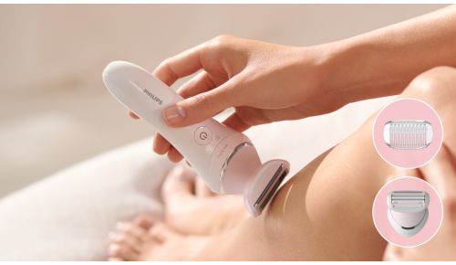 Głowica goląca pozwala usuwać włosy we wrażliwych miejscach