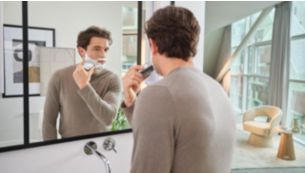 A convenient dry or refreshing wet shave