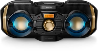 Phillips Audio M3205/12 Minicadena de Música con CD y USB y Bluetooth,  Radio FM, MP3-CD, Puerto USB para Carga, 18 W, Altavoces Bass Reflex,  Control