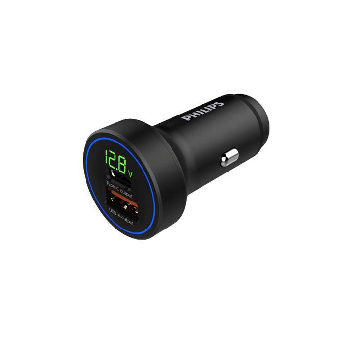带 Type C 和 USB-A 的车载充电器
