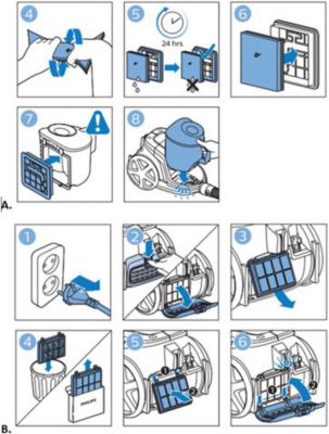 Cleaning the filter of bagless vacuum cleaner