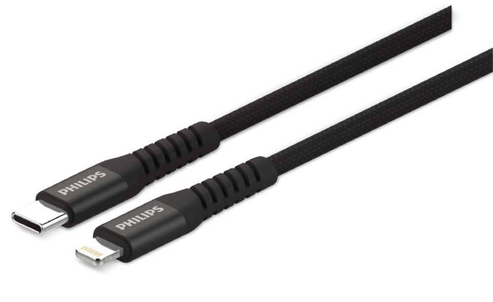 Förstklassig flätad USB-C till Lightning-kabel