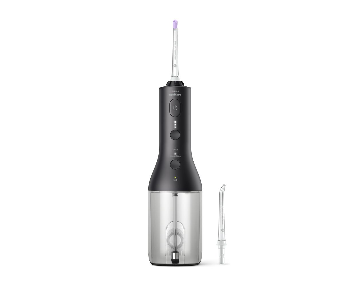 Philips Sonicare Cordless Power Flosser 3000 Oral Irrigator White with 2  Standard and Quad nozzles 