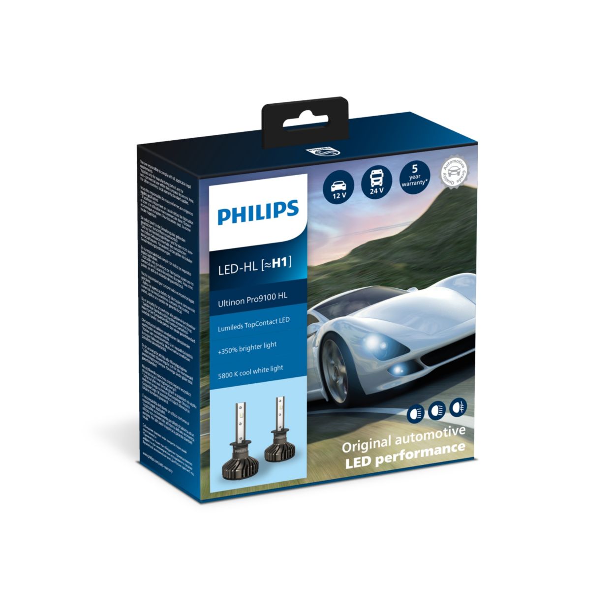 Philips Ultinon Pro9100 LED lampadina fari auto (H1), 350%, 5.800K