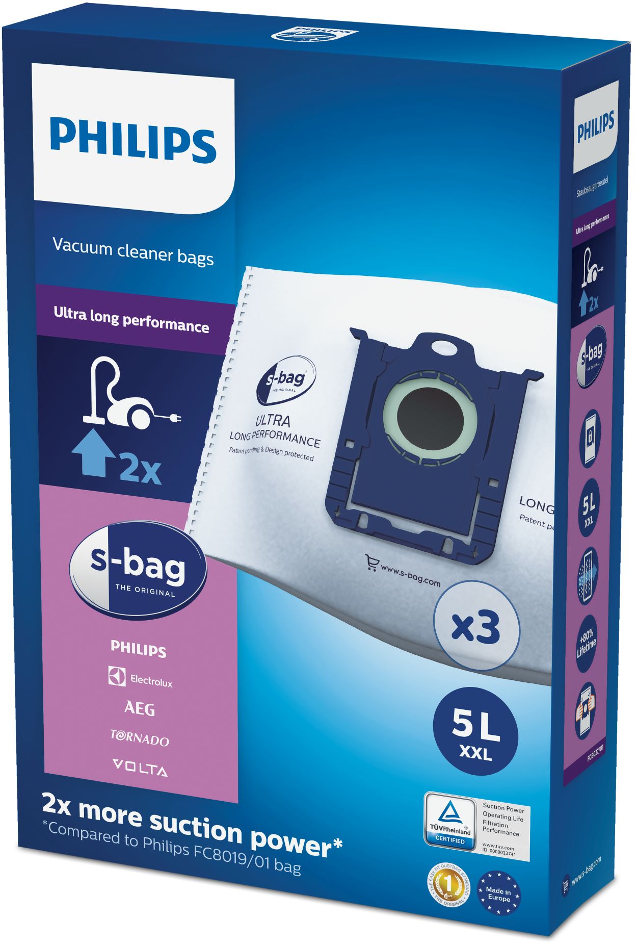 Stock Bureau - PHILIPS Boîte de 16 Sacs Aspirateur S-bag FC802105