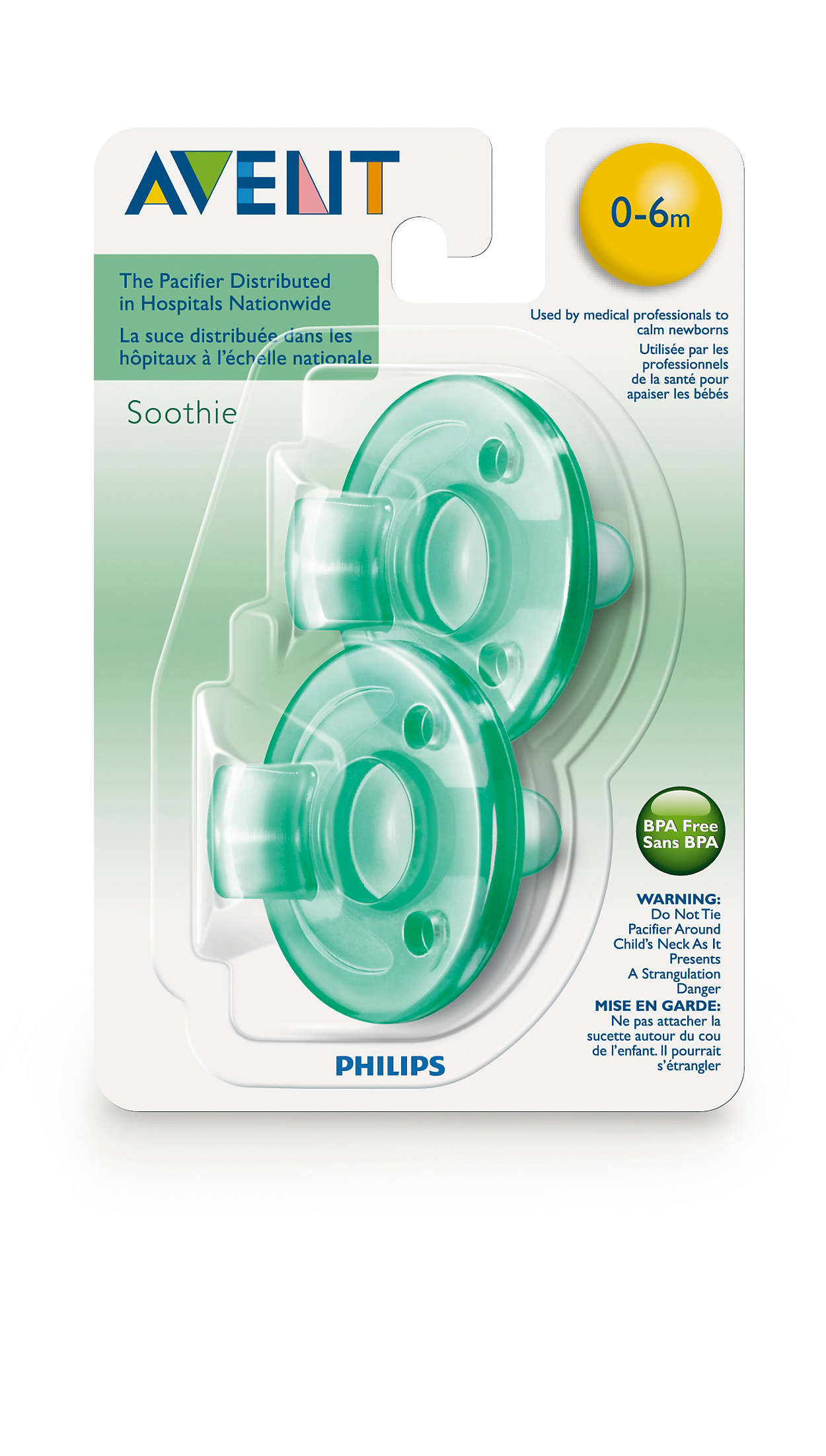 0-3 Months Philips AVENT SCF190/03 BPA Free Soothie Pacifier Blue 