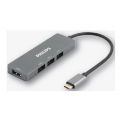 USB-C 插座集线器扩展到 4 端口迷你集线器。