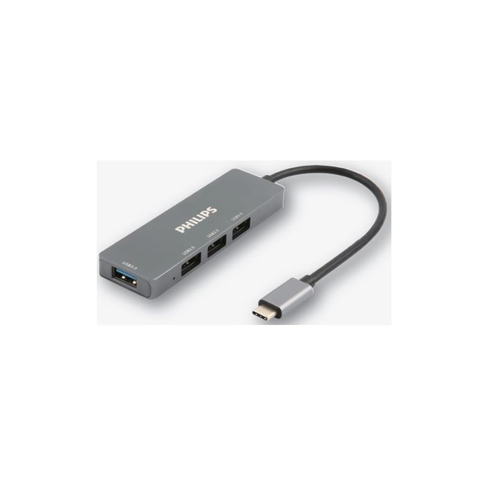 USB-C 插座集线器扩展到 4 端口迷你集线器。