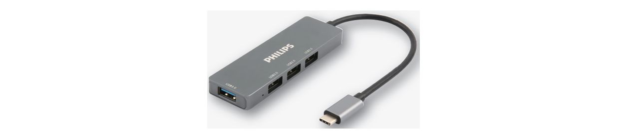 USB-C 插座集线器扩展到 4 端口迷你集线器。