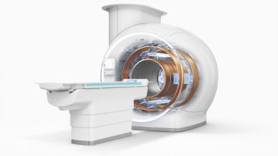 Equipo de resonancia magnética Philips preparado para una exploración diagnóstica