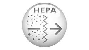 Filtro HEPA, capaz de capturar as mais pequenas partículas de pó