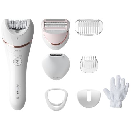 BRE720/01 Epilator Series 8000 آلة لإزالة الشعر قابلة للاستخدام الجاف والمبلل