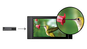 Uppkonverterar alla AV-källor till HD via HDMI