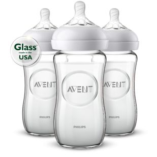 Natural glass baby bottle