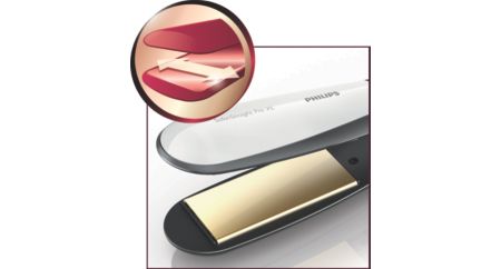 Extra wide plates for better results with thick or long hair