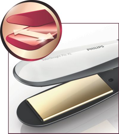 Изключително широки пластини за по-добър резултат при гъста или дълга коса