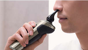 Click-on nose trimmer for nose and ear hair