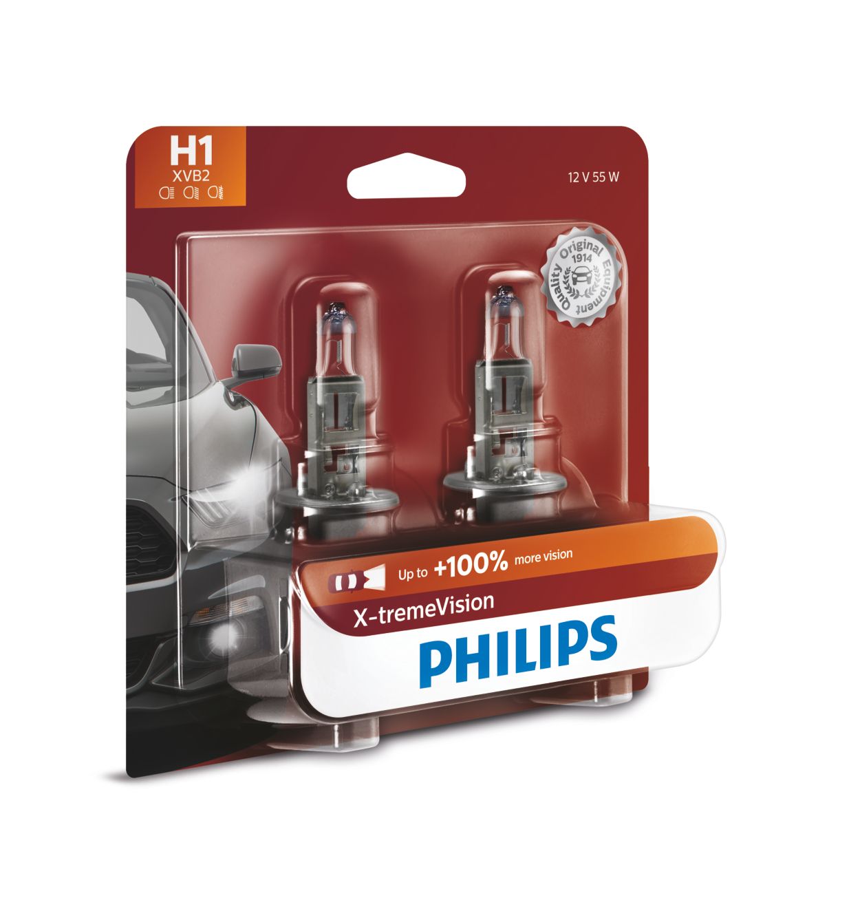 Philips Vision Plus H1 (448) Headlight Bulb 12258VPS2 Twin Pack