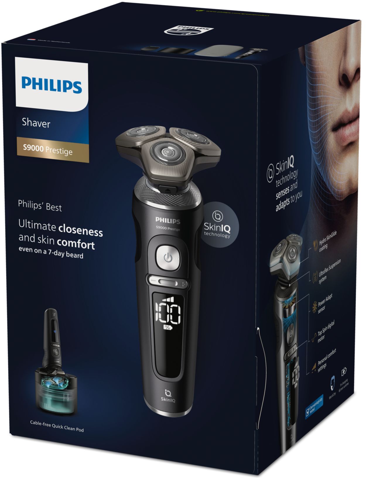 Shaver S9000 Prestige Rasoio elettrico Wet & Dry con SkinIQ SP9840
