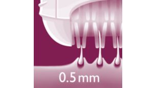 El eficaz sistema de depilación elimina el vello de raíz (0,5 mm)