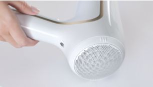 Removeable air flow filter makes cleaning quick and easy