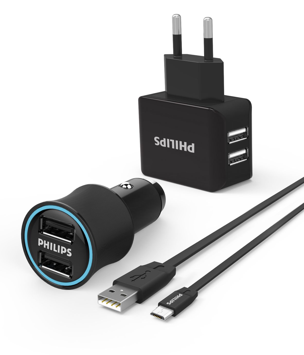 Wall charger with car plug combo