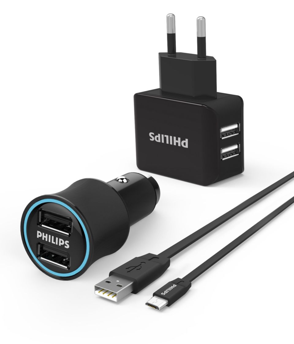 Wall charger with car plug combo