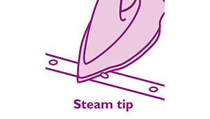 Паровой носик Steam Tip позволяет прогладить труднодоступные детали одежды