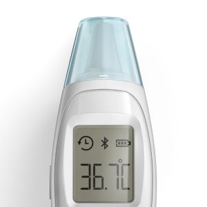 Measures and records your child’s temperature