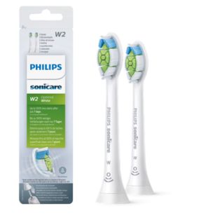 Sonicare W2 Optimal White Lot de 2 + blanc + têtes de brosse soniques