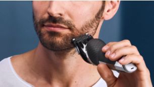 Click-on beard styler with 5 length settings