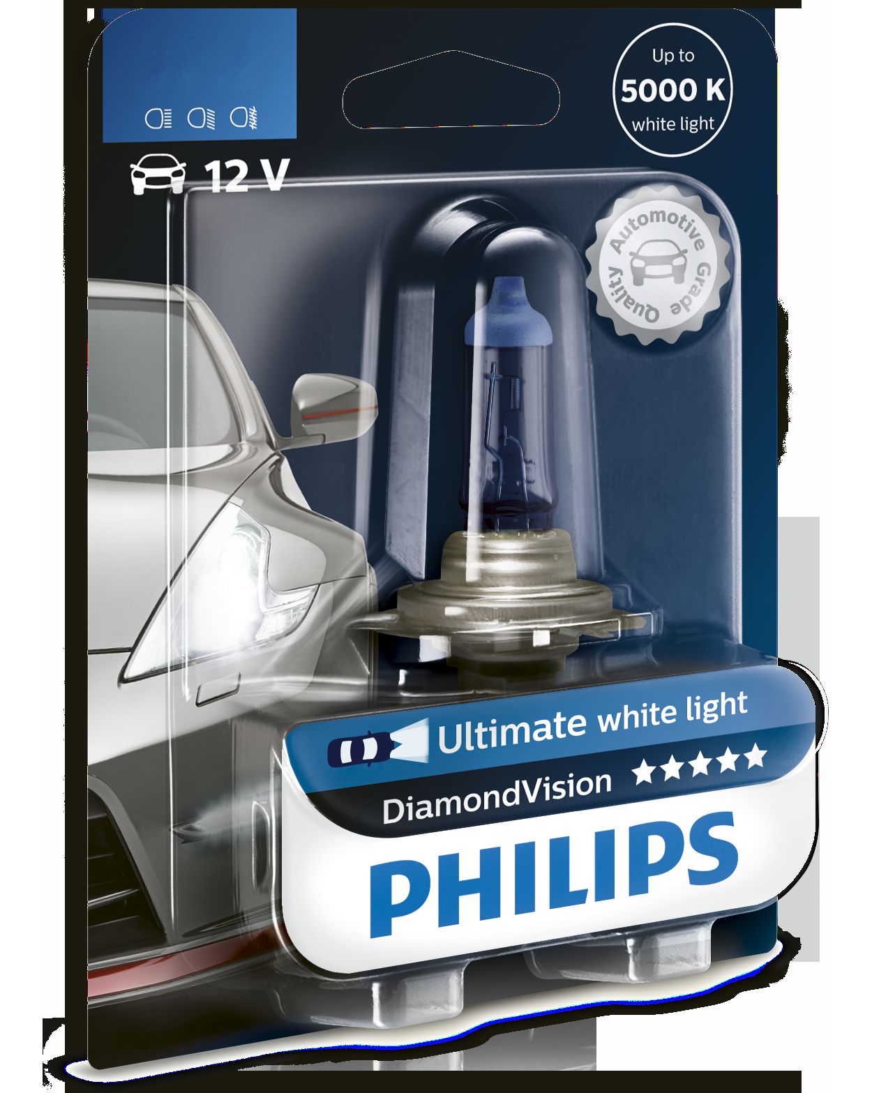  Philips 12258DV Diamond Vision 5000K H1 Car Headlight