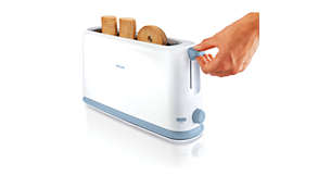 La función de elevación máxima permite extraer los pequeños trozos de pan con facilidad