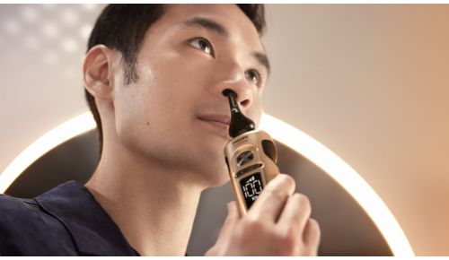 Næsetrimmer til næse- og ørehår, som kan klikkes på