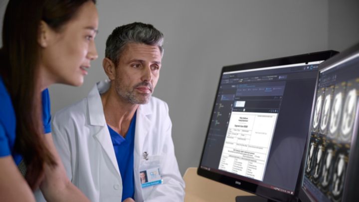 Doctor checking the report