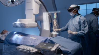 Philips Azurion IGT platform with Microsoft HoloLens in use
