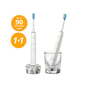 9000 DiamondClean Sonické kartáčky s aplikací a nabíjecí sklenička 1+1