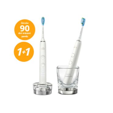Philips Sonicare 9000 DiamondClean Sonické kartáčky s aplikací a nabíjecí sklenička 1+1