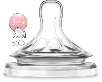 Philips Avent Natural SCF655/27 Tettarelle Flusso Regolabile, Foro con  Fessura 3+ Mesi, 2 Pezzi