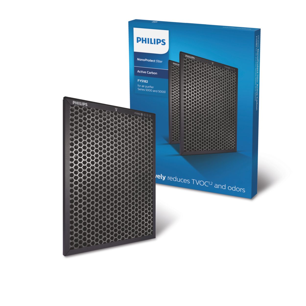 Philips FY5182/30 Aktivkohlefilter für Luftreiniger der series 5000 und  5000I, Doppelpack, Schwarz : : Home & Kitchen