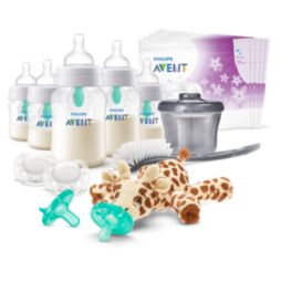  Philips AVENT Natural with Natural Response Nipple, All in One  Gift Set with Snuggle Giraffe, SCD839/01 : Baby