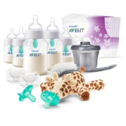 Philips Avent Natural with Natural Response Nipple, All In One Infant Gift  Set with Snuggle Giraffe, Unisex SCD839/01 