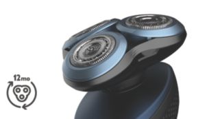 Replace shaving heads every 12 months for best performance