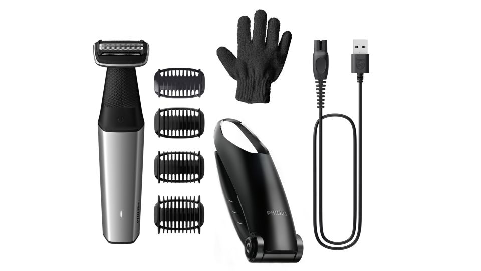 PHILIPS BODYGROOM SERIES 5000 RASOIO CORPO WET DRY 3 PETTINI RIFINITORI  ACCESSORIO PER LA SCHIENA