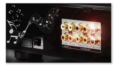 Επίχρυση υποδοχή ηχείων για ανώτερη μετάδοση σήματος