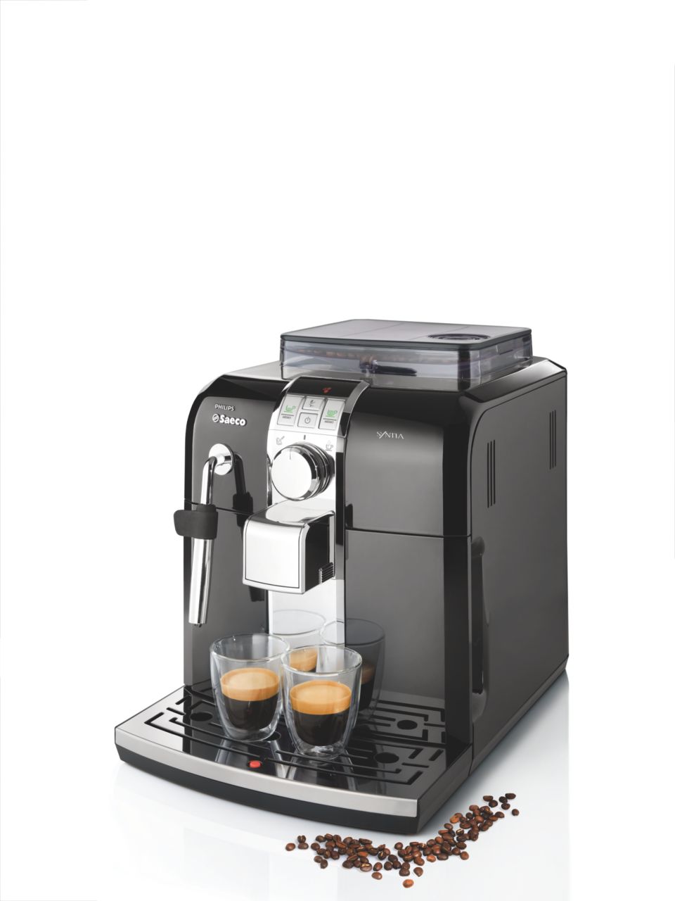 Philips Saeco - Cafetera Espresso Syntia Inox Hd883701 Automatica  Programable,15 Bares, Deposito Agua 1,2L, Pantalla