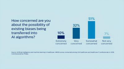 Bar graph showing concern levels among healthcare professionals about AI bias
