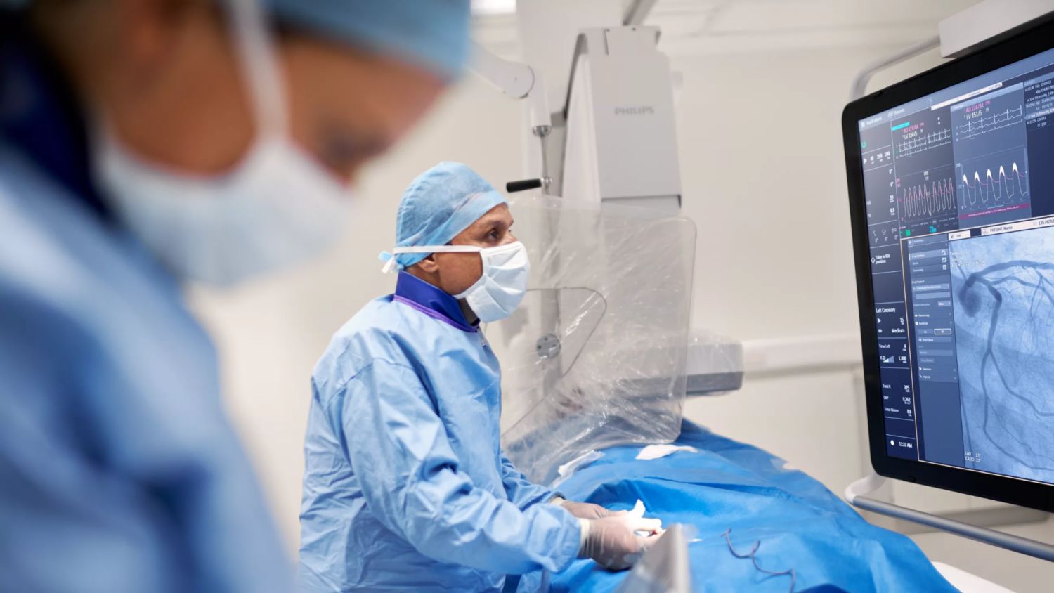 A physician conducts image guided therapy